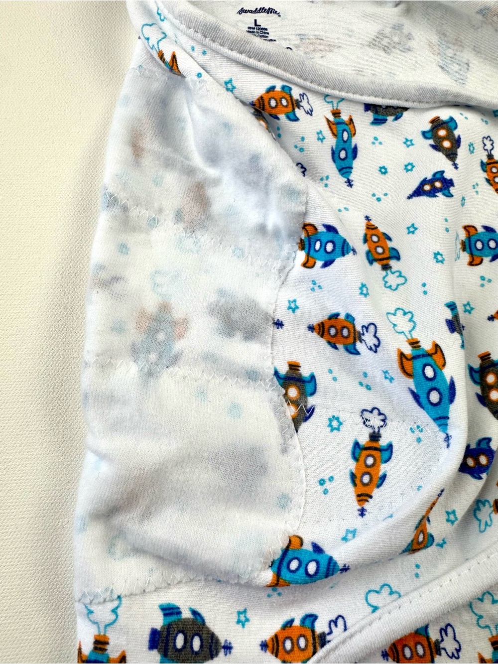 Swaddle Me Space Rocket Sleep Sack Print Infant Baby Infant Baby Large Cotton - Picture 5 of 7